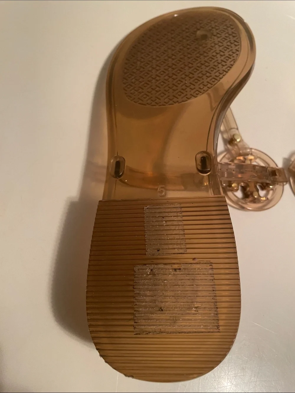 Tory Burch Transparent Jelly Logo Thong Sandals